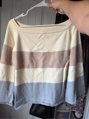 Chrysanthemum boat neck- off shoulder sweater